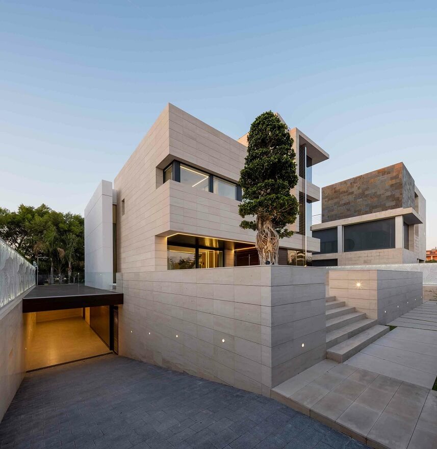 fachada villa lujo alicante spacios construccion